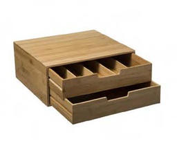 [20037306] Portacapsule bamboo 2 cassetti