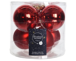 [KAE140.180] Set di 6 palline di Natale rosse 8 cm