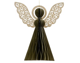 [20184541] Pendente angelo natalizio verde 12,5x15 cm
