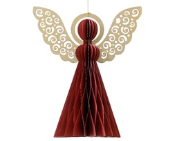 [20184542] Pendente angelo natalizio rosso 12,5x15 cm