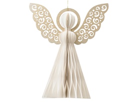 [20184543] Pendente angelo in carta 15x12.5 cm bianco