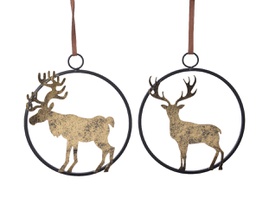 [20184544] Decorazione albero Natale alce/cervo 25x21.5 cm