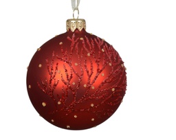 [20184550] Pallina di vetro opaco 8 cm rosso natale