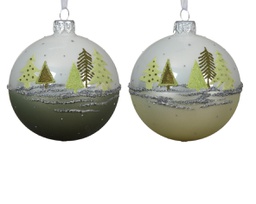 [20184579] Pallina di Natale verde 8cm assortita
