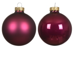 [20184580] Set di 10 palline di Natale 6 cm rosso vino