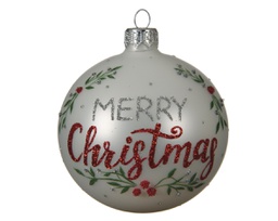 [20184585] Pallina di vetro opaca 8 cm - Buon Natale