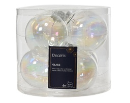 [20184606] Set 6 palline trasparenti vetro 8 cm
