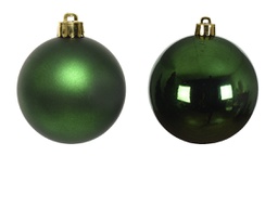 [20184634] Palline di vetro verde pino 7 cm - 8 pezzi