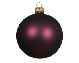 [20184647] Palline di vetro malva scuro 8cm - 6 pz