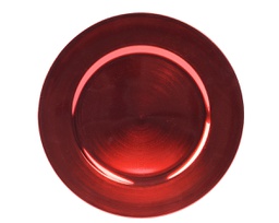 [20184694] Piatto decorativo rosso metallizzato d. 33 cm