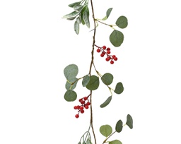 [20184809] Ghirlanda bacche poliestere 150x7x3 cm verde/rosso