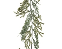 [20184812] Ghirlanda di neve verde glitterata h. 180cm