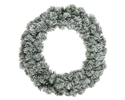[20184838] Corona imperiale innevata 90x22 cm verde/bianco