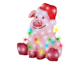 [20184858] Maialino 30x36.5x41 cm 100 led rosa fisso