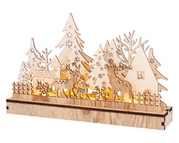 [20184863] Paesaggio natalizio 10 LED 6x30x19 cm