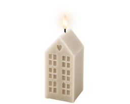 [20184877] Candela LED in cera bianca 6x6x14,8 cm