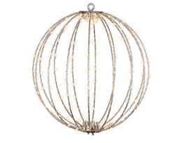[20184899] Cornice luce sfera metallo 28cm 192 LED argento