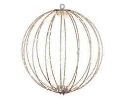 [20184900] Sfera di metallo 38 cm con 240 LED argento