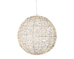 [20184903] Sfera luce LED 58cm argento/bianco caldo