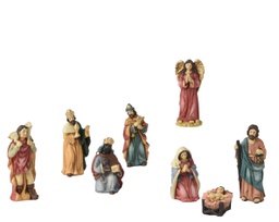 [20184935] Set natività in poliresina 8 pezzi h.10,5 cm