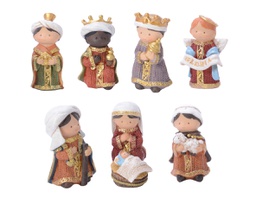 [20184938] Presepe in poliresina 8 personaggi h.8cm