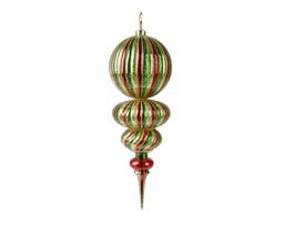 [20184959] Ornamento polistirolo rosso lucido 15x43 cm