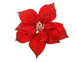 [20184976] Stella di Natale rossa su clip 25x25x6 cm