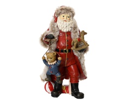 [20184989] Babbo Natale con orso h.22cm, rosso