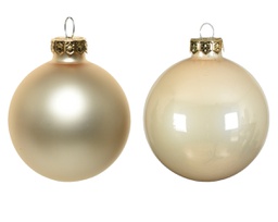 [20184999] Set di 6 palline di vetro perla 8cm
