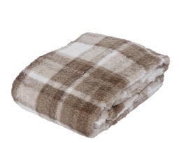 [20185039] Plaid poliestere a quadri marrone 130x170 cm