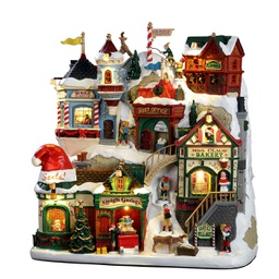 [20186066] Villaggio di Babbo Natale 26x26x9,5 cm