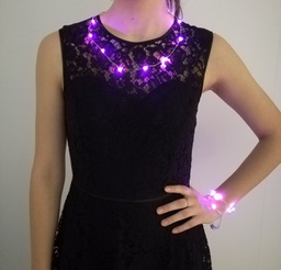 [2001965] Collana MicroLED rosa Ø20cm, luce fissa
