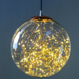 [20038395] Lampada sfera rame 30cm con microLED 4m