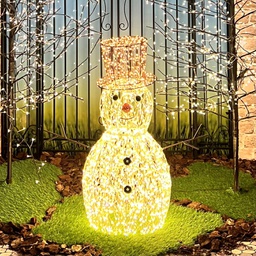 [2020388] Pupazzo di neve 3D H70cm con MicroLED