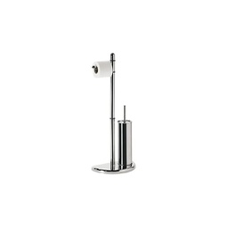 [KB-B2020000000361] Piantana bagno portarotolo e scopino wc cromo
