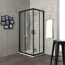 [KB-B2030110430019] Box doccia 90x90 con profilo nero opaco