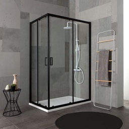 [KB-B2030110430443] Box doccia 80x100 h190 profilo nero opaco