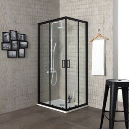 [KB-B2030110430346] Box doccia 70x70 telaio nero opaco