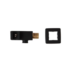 [KB-B2050221500140] Supporto doccia con presa acqua quadrata nero opaco