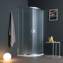 [KB-B2030110400212] Box doccia angolare 80x80 cristallo satinato