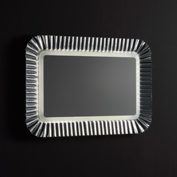 [KB-B3010641000120] Specchio con cornice in vetro argento 94x68