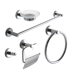 [KB-B2020000000121] Set di accessori bagno cromato 5 pezzi