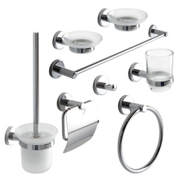 [KB-B2020000000122] Set di 8 accessori bagno cromati