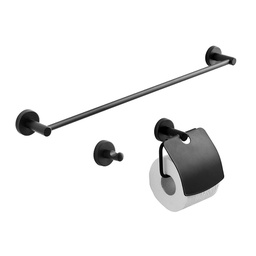 [KB-B2020000000123] Set 3 accessori bagno nero opaco