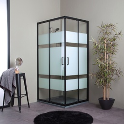 [KB-B2030110430003] Box doccia 80x120 telaio nero opaco