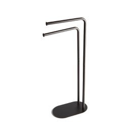 [KB-B2020000000345] Piantana porta asciugamani 2 bracci nero opaco