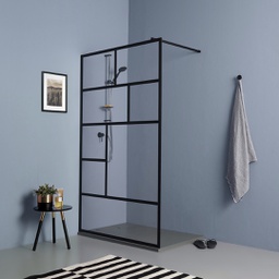 [KB-B2030611200211] Box doccia walk in 110 cm cristallo trasparente telaio nero
