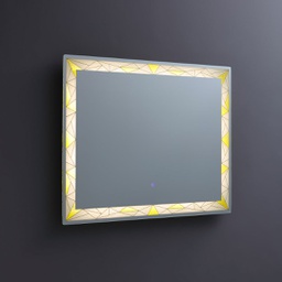 [KB-B3010641000128] Specchio 90x70 con inserti satinati e led