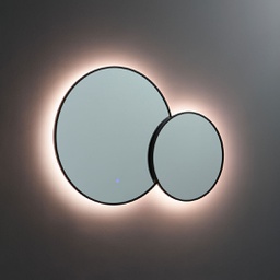 [KB-B3010641000138] Specchio rotondo con bordo nero e led