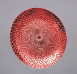 [20038013] Piatto decorativo rosso metallizzato 33 cm